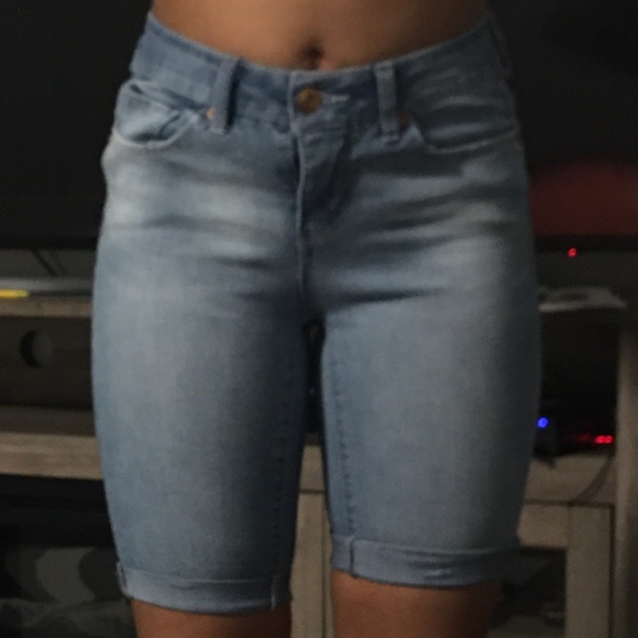 Light Blue Denim Shorts - Picture 3 of 5